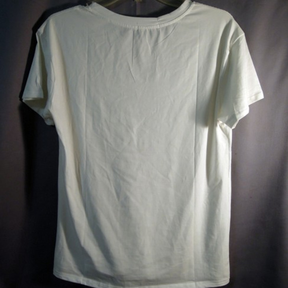 White and Multi Face Eyelashes Lips Tee Shirt - Picture 2 of 3